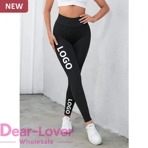 Dear-Lover Wholesale Custom Logo Women Criss-Cross Fitness Workout Push Up Scrunch Butt Tummy Control High Waist Leggings