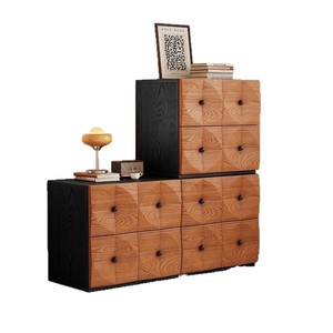 Commode en bois massif en chêne, meuble de rangement modulaire pour salon et chambre à coucher - Product Image 2