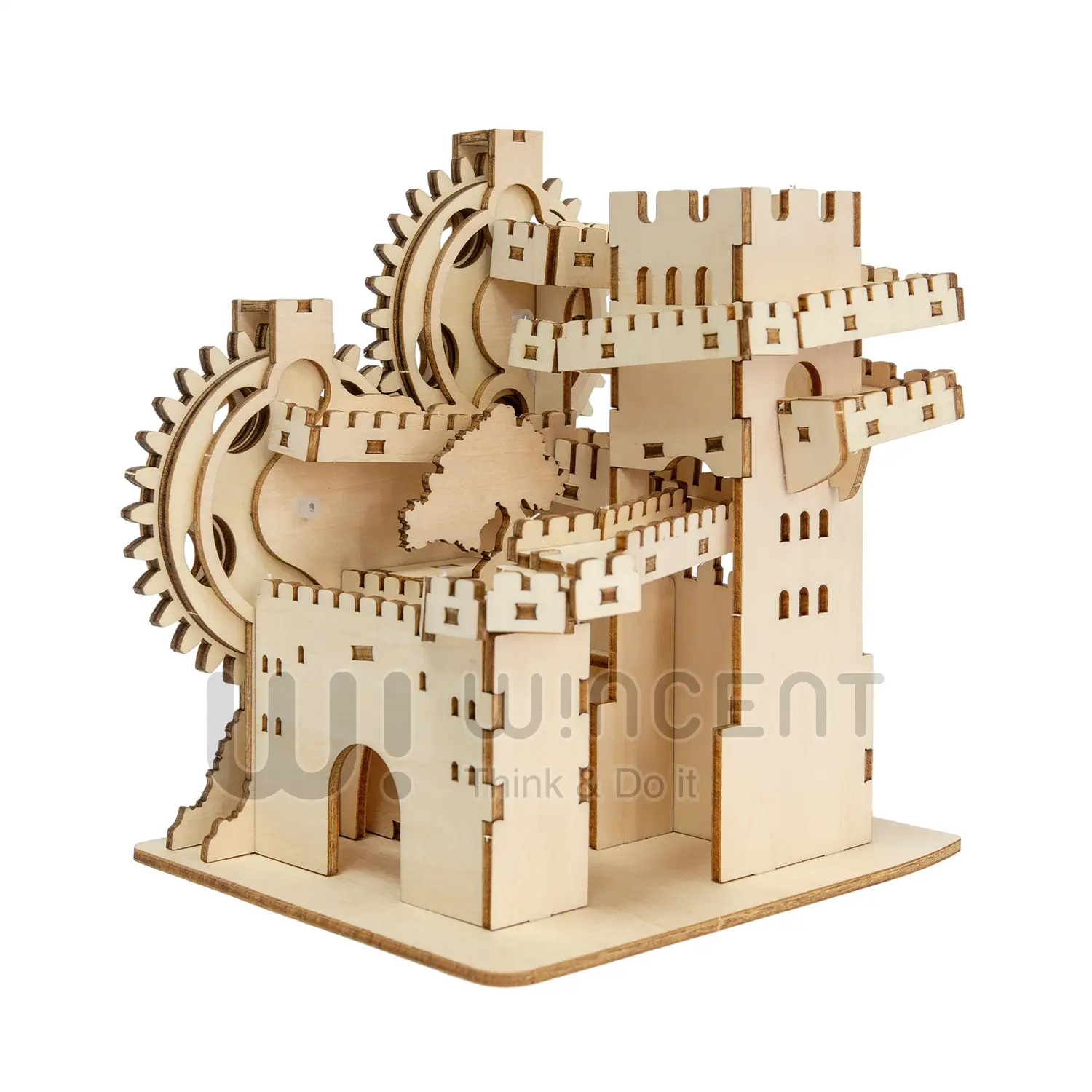 Wincent New marble wood maze puzzle craft wooden 3D DIY marble run toy puzzle for adult