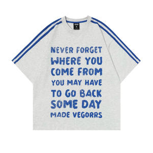 T-shirt pour homme de haute qualité 100% coton, surdimensionné, taille plus, manches courtes, slogan personnalisé imprimé, style formel, respirant, tricoté - Product Image 3