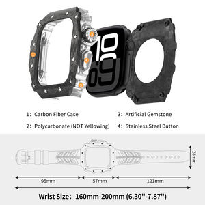 Venta caliente para ver la correa de caucho fluorado más vendida <span class=keywords><strong>fibra</strong></span> de carbono 46MM funda modificada funda de reloj Simple clásica - Product Image 6