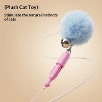 Mainan Kucing Elektrik Cat Teaser Catapult Feather-Fur-Ball Bounce Peluncuran Satu Tombol Retraksi Otomatis Bahan ABS Model CH-060