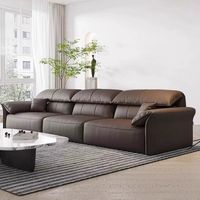 Canapé en cuir modulaire 4 pièces à accoudoirs roulés et assise profonde, mobilier de salon, vente chaude