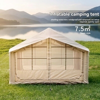 Tente de camping gonflable de style classique de luxe, 7,5 m², tente en Oxford imperméable pour les fêtes en plein air, les jardins et les séjours de glamping de luxe
