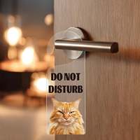 Cintre de porte d'impression UV acrylique transparent drôle Pet Photo bouton de porte cintre acrylique poignée de porte intéressante pour animalerie