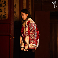 MianDi Chinese Style Hochwertige benutzer definierte Satin Bomber jacke Polyester Winter Männer und Frauen Baseball Satin Varsity Jacke