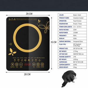 Cocina de Inducción Eléctrica OEM de un Solo Quemador, Nueva Estufa Cóncava para el Hogar, de Alta Eficiencia Energética, con Acabado de Plástico Inoxidable y Control Táctil - Product Image 3