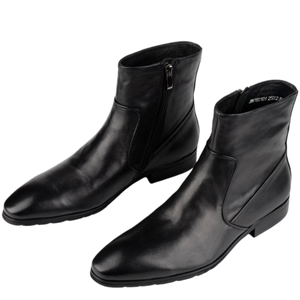 Nouvelles bottes classiques à la mode imperméables mi-hautes pour l'automne et l'hiver Bottes de travail en cuir véritable pour hommes Style britannique chaud - Product Image 6