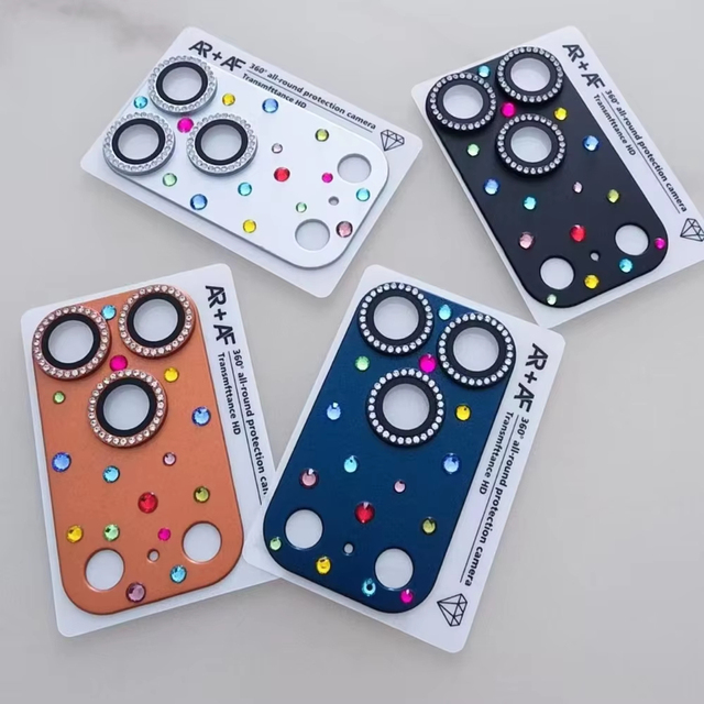 Colorful Luxury Handmade 3D Full Cover Rhinestone Suitable for IPhone 17 Pro Max Lens Film IPhone 17 Pro Camera Protector