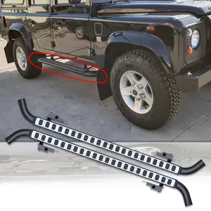 Cocok untuk Land Rover Mempertahankan 110 2Pcs Kiri Kanan Menjalankan Dewan Side Langkah Nerf Bar Mobil Pedal Sisi Tangga