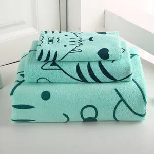 Индивидуальные Красивые полотенца для спа в отеле, детское полотенце из микрофибры, используемое для ванной, комплект из 3 предметов, банное полотенце, оптовая продажа