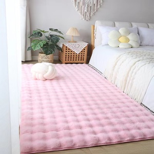 Ventes directes d'usine confortables <span class=keywords><strong>tapis</strong></span> à cheveux longs en lapin blanc <span class=keywords><strong>tapis</strong></span> moelleux à bulles matérielles - Product Image 2