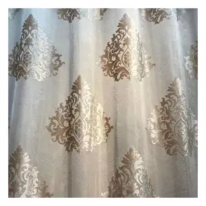 Romantic Floral Sheer Curtain Fabric Cut Velvet Stock Polyester Woven Home Textiles for Living Room