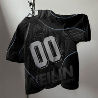 T-shirt de football surdimensionné pour hommes, maillot de football en maille américain rétro, t-shirts à imprimé streetwear respirant unique