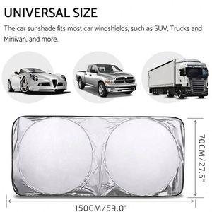Yy74 Best Custom Printing Foldable Front Windshield Polyester Uv Pe Bubble <b>Sun</b> <b>Shades</b> Auto Cheap Double Circle Car Sunshade - Product Image 5