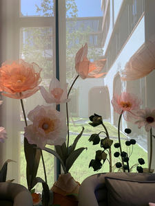 Diseño de floristería de flores coloridas de amapola de papel a buen precio para boda telón de fondo accesorios de fotografía - Product Image 2