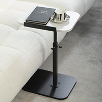 Table d'angle réglable compacte avec réglage en hauteur à 360° °   Table d'appoint rotative en forme de C pour canapé, support pour ordinateur portable Z-23