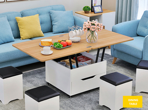 2022 New HOMEMORE Simple Modern Wooden Rising Lift Top <strong>Fold</strong> <strong>Out</strong> <strong>Coffee</strong> <strong>Table</strong> Expandable to Dining <strong>Table</strong> With Hidden Drawer - Product Image 3