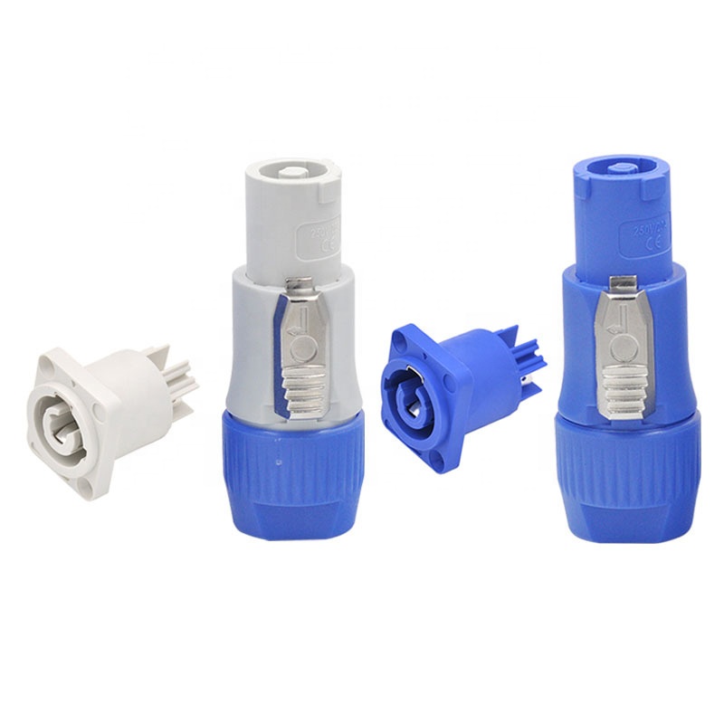 Соединитель Powercon, 3 контакта, 20 А, 250 В, синий разъем питания NAC3FCA, светло-серый, разъем Powercon NAC3FCB, разъем для светодиодного дисплея