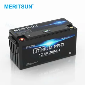 MeritSun Lifepo4 Battery LCD Solar Energy System 12v 200ah 24v 250ah Batterie Lithium Battery