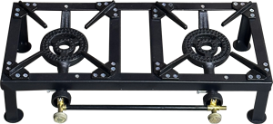 Estufa de <span class=keywords><strong>Gas</strong></span> de Hierro Fundido de Alta Resistencia con 2 Quemadores |   <span class=keywords><strong>Cocina</strong></span> Portátil de Propano LPG <span class=keywords><strong>para</strong></span> Camping, RV, Patio y Uso Comercial con Calentamiento Rápido - Product Image 2