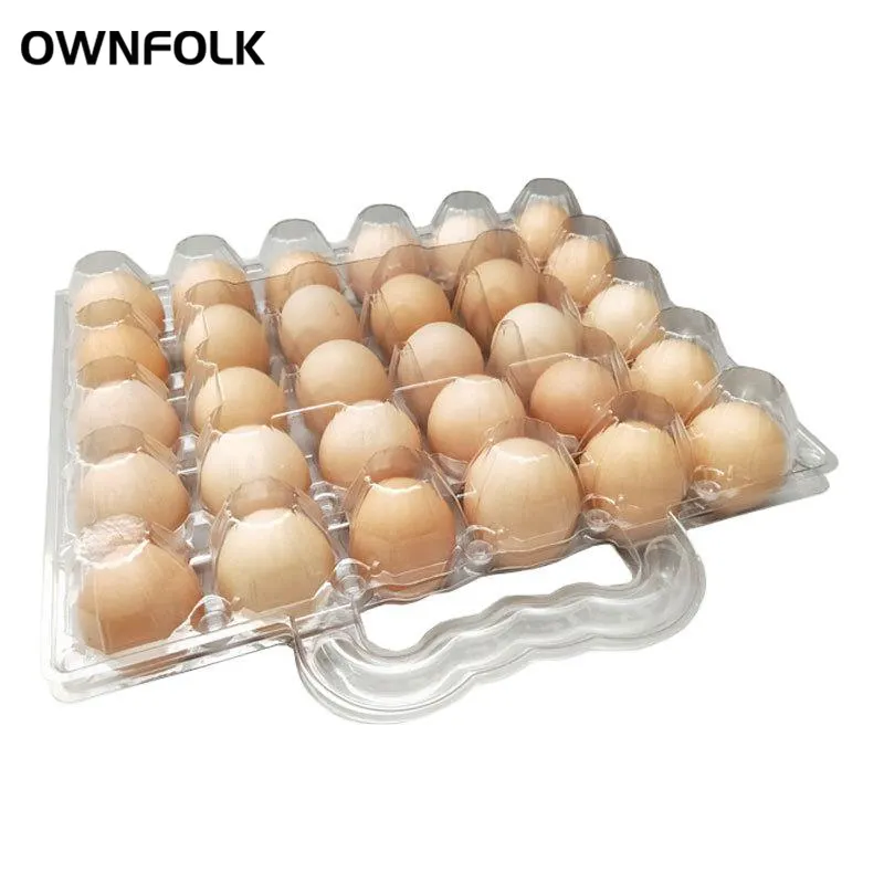 OWNFOLK 2022 New Wholesale Plastic 30 Holes Eggs Food box Container Custom Clear Egg Tray