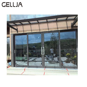 Design moderno 4 pannelli in lega di alluminio con doppi vetri <span class=keywords><strong>porta</strong></span> esterna <span class=keywords><strong>scorrevole</strong></span> impermeabile <span class=keywords><strong>porta</strong></span> da giardino per porte esterne Villa - Product Image 4