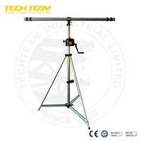 TechTeam Soporte de Iluminación para DJ, Torre de Elevación Line Array de Aluminio, Altura Ajustable, 4,2 M, Manivela para Eventos