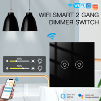 Interrupteur intelligent Tuya Zigbee noir Eu Chuyun 1/2/3/4 voies avec fil neutre