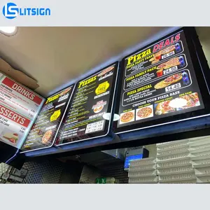 Hangend Restaurant Paneel Bord Winkel Afhaalmaaltijden Menu Met Achtergrondverlichting Digitale Led Schermen Binnenreclame Display