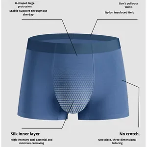 Caleçons Boxers Respirants en Modal Ultra-Fin <span class=keywords><strong>Grande</strong></span> <span class=keywords><strong>Taille</strong></span> pour Hommes, <span class=keywords><strong>Sous</strong></span>-vêtements Intérieurs Sans Coutures Antibactériens en Tissu pour Garçons - Product Image 3