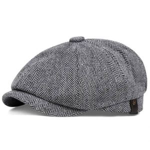 Casquette plate vintage en tweed, style gavroche 8 panneaux, unisexe, décontractée, sportive, toutes saisons, vente en gros - Product Image 1