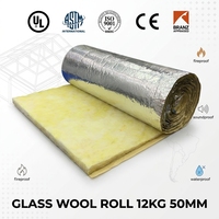 ASTM C411 Toiture Métallique pour Bâtiments, Laine de Verre avec Aluminium 12k 50mm, Laine de Verre Fibre R100 R122, Rouleaux de Laine de Verre FSK