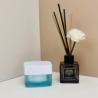 Pot cosmétique carré blanc personnalisé en acrylique mat écologique 50g pour crème contour des yeux avec couvercles à vis et impression de logo