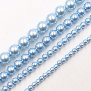 Perle sfuse in stock per la vendita, bellissime perle <span class=keywords><strong>blu</strong></span> 302 colore azzurro cielo per collane fai da te, orecchini, creazione di gioielli, perle da matrimonio - Product Image 4