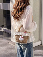 Sac à dos de grande capacité, style coréen, en paille tressée, avec poignée souple, respirant, durable, recyclable, prix promotionnel professionnel