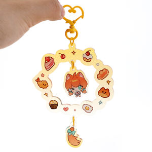 Vograce Custom Acrílico Stand Cartoon Design Transparente Impressão Acrílica Charme Grinalda Acrílica Dangling Shaker Keychain - Product Image 2