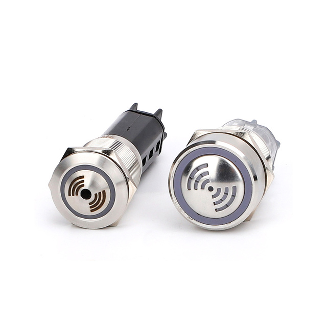 Metal Buzzer AC 220V Loud Flash Intermittent Sound 22mm Waterproof Explosion-proof Buzzer