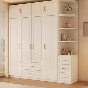Armoire autoportante en bois massif sur mesure pour maison moderne, étagères réglables durables, porte à charnières élégante, meuble de rangement pour vêtements - Product Image 1
