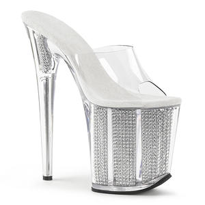 Chaussures de Pole Dance à Talons Hauts de 20 cm en Cristal et Diamants Fins pour Femmes, Bout Ouvert, Style Tongs, Talon Aiguille, À Enfiler, Hauteur Accrue, Robe d'Été - Product Image 3