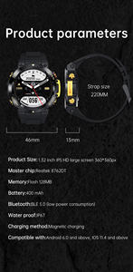 Yuniq – montre connectée Bt avec appels et oxygène sanguin, étanche Ip67, 360x360, grande batterie de 400Mah, pour Sports de plein air, Fitness, <span class=keywords><strong>Ak45</strong></span> - Product Image 6