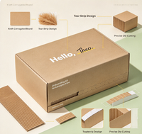 Boîte en papier kraft à bande déchirable, boîte cadeau en carton ondulé personnalisée, emballage alimentaire recyclable, OEM & ODM pour entreprises