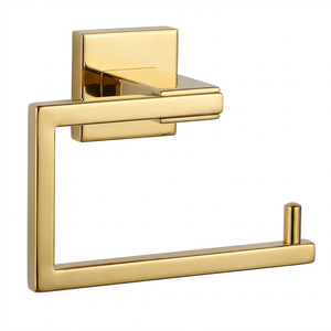 Portarrollos de Papel Higiénico en Forma de L, de Acero Inoxidable SUS304 Dorado, para Montar en la Pared, de Lujo, para Hotel o Villa, OEM ODM, Todos los Acabados Disponibles - Product Image 1