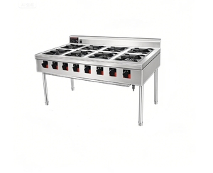 8-Burner Gas Stove Cooker Customizable Assembled <b>Clay</b> <b>Pot</b> KITWIN KW-CD-8 Stainless Steel NG/LPG for Restaurant Kitchen Equipment - Product Image 1