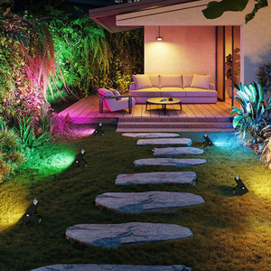 Projecteurs <span class=keywords><strong>LED</strong></span> intelligents RGBW 30W (<span class=keywords><strong>équivalent</strong></span> 300W) 3000 LM avec contrôle par application, IP66, 2700K, 16 millions de couleurs et synchronisation musicale, lot de 2 - Product Image 6