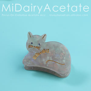 Midairy OEM ODM venta directa de fábrica <span class=keywords><strong>gato</strong></span> grabado <span class=keywords><strong>persa</strong></span> inteligente con pajarita horquilla para niñas niños accesorios para el cabello 63x40mm 4286 - Product Image 3