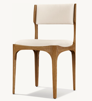 Chaise de salle à manger de luxe en bois massif, style minimaliste, avec revêtement en velours épais, pour maison moderne, villa ou restaurant