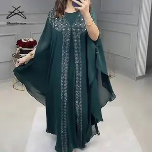 Abaya महिलाओं मुस्लिम मैक्सी पोशाक दुबई वस्त्र निर्माताओं कफ्तान महिला ढीला कस्टम ब्रांड शाम लंबी Abaya 2 टुकड़ा कपड़े