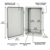 Boîtier de Combinateur PV de Qualité Marine et Côtière, Protection en Acier Inoxydable 304, Loquets Anti-UV, Boîtier en PC ABS Robuste, Coque Personnalisée Haute Performance