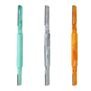 Xirui Marble Pattern Double-Ended Stainless Steel Eyebrow Trimmer, Suitable for Beginners, Micro-<b>Range</b> Eyebrow Shaver, Custom - Product Image 2